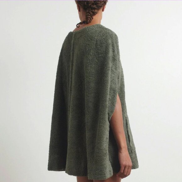 Simone Fan ~Terry CAPE Cover-Up - Olive Green - Picture 1 of 4